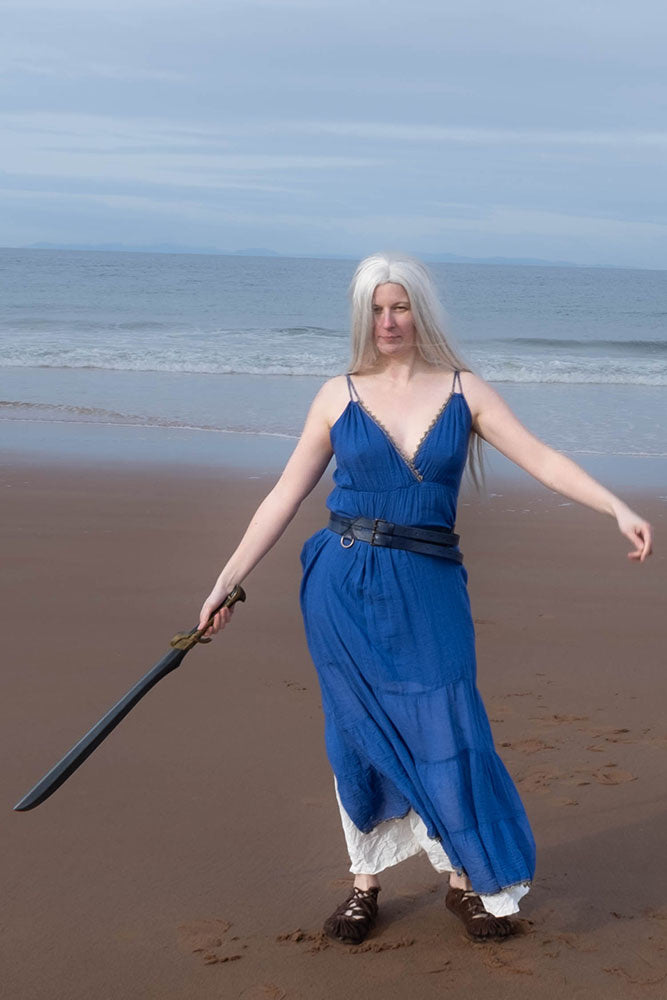 Goddess dress Athena, blue