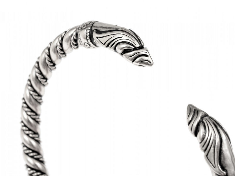 Viking ravenarmband, verzilverd brons