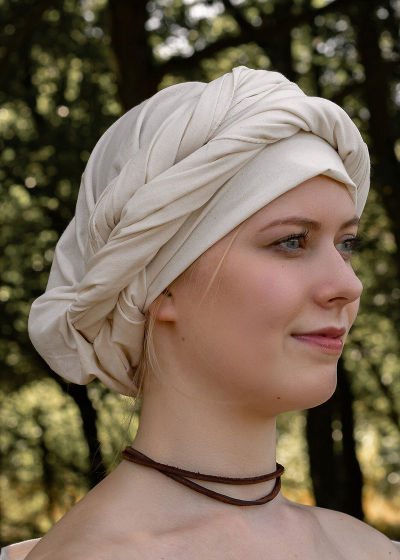 Middeleeuwse hoofddoek, crème