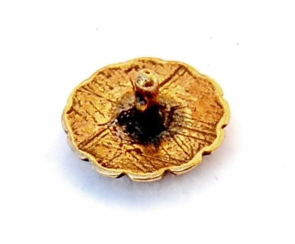 Middeleeuws riembeslag met rozet (set van 5 stuks), verzilverd messing