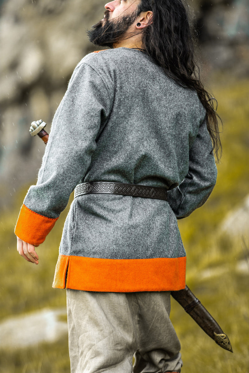 Viking tuniek Roland, grijs, wolmix