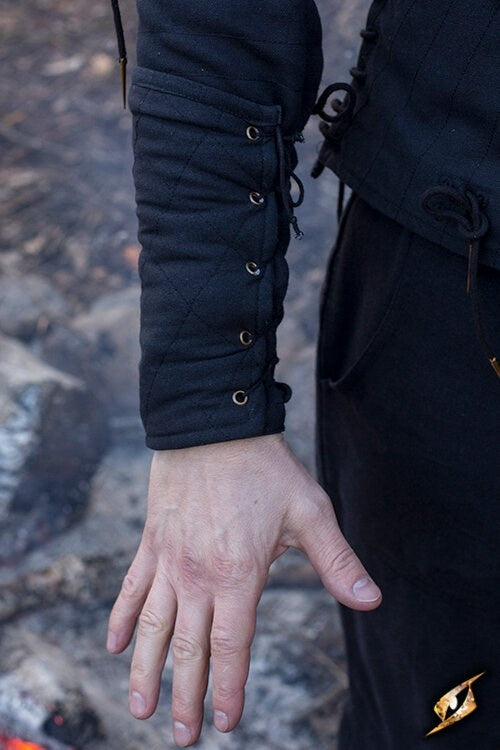 Zwarte gambeson onderarmbeschermers, paar