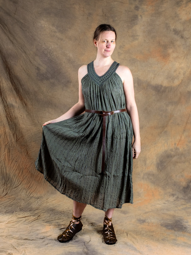 Godinnen Jurk Hera, natuurgroen