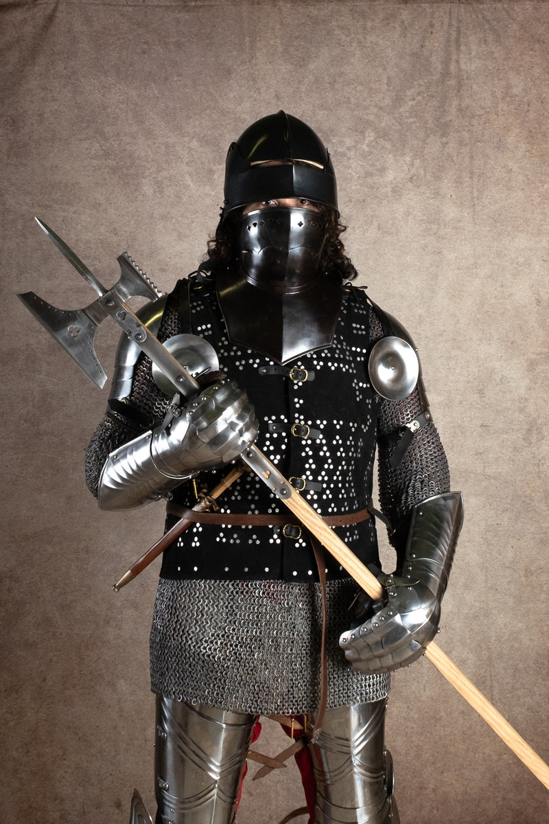 15e eeuwse sallet, zwart, 1.6 mm