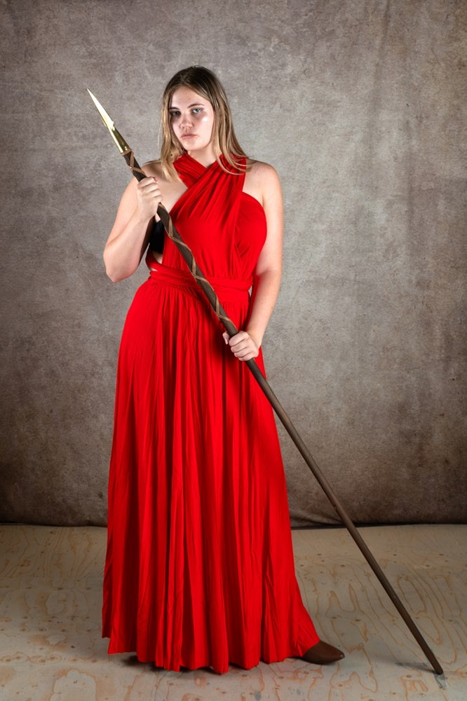 Godinnen Jurk Aphrodite, koraalrood