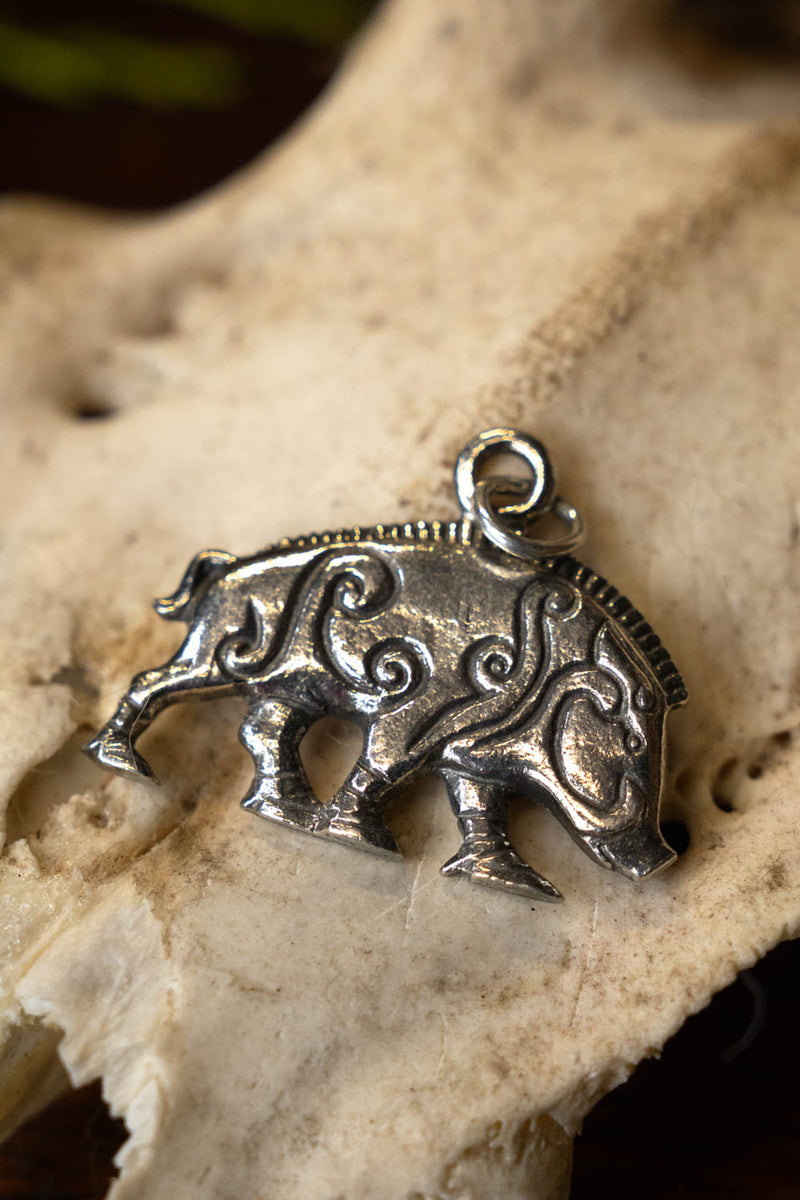 Piktisk vildsvinevedhæng Knocknagael, tin 