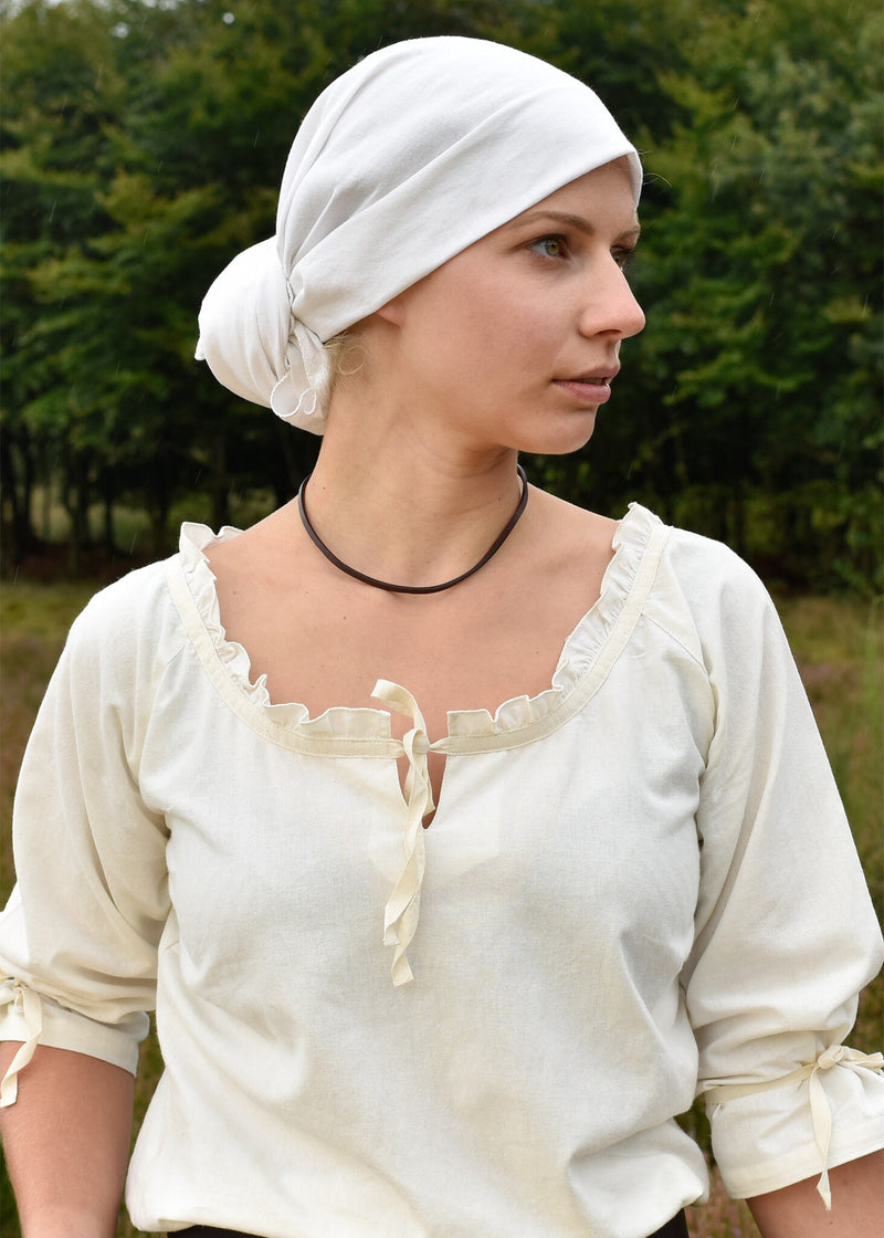 Middeleeuwse hoofddoek, crème