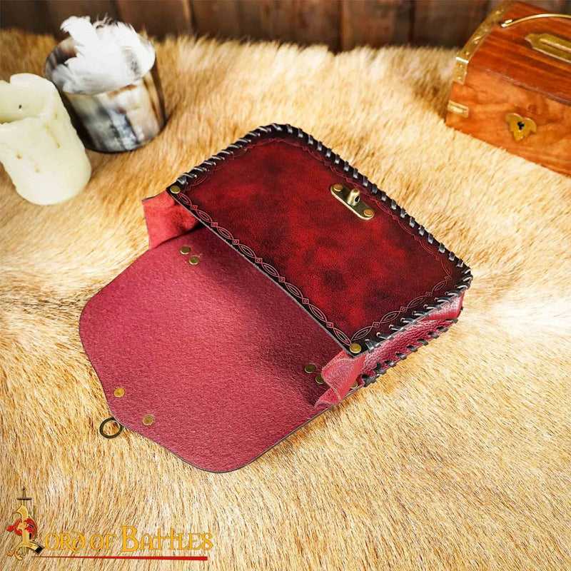 Pelle borsa Sorcerer, rosso 