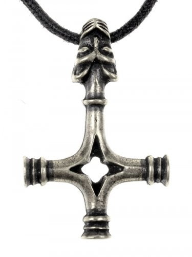 Marteau de Thor croix de loup, argentée, zamak 