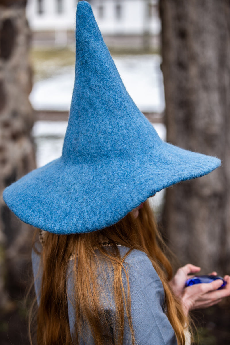 Heksenhoed lichtblauw, wolmix