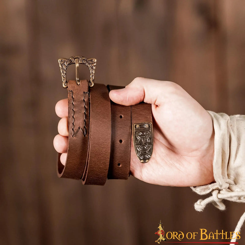 Viking belt Leif, 130 cm, brown