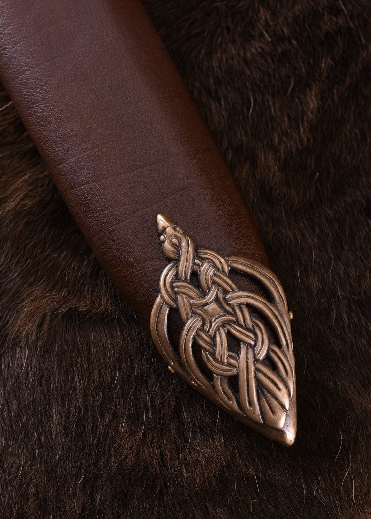 Vikingzwaard eiland Eigg damascusstaal, leren grip, semi-scherp