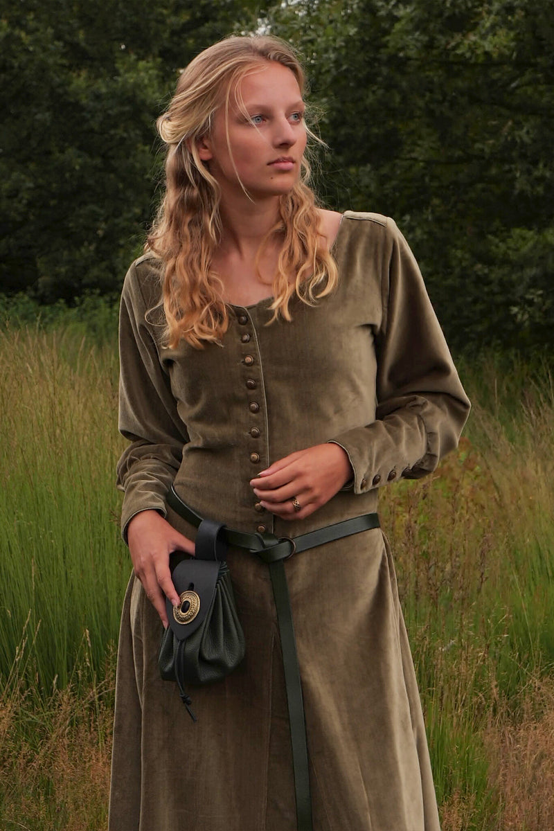 Fluwelen cotehardie Christina, groen