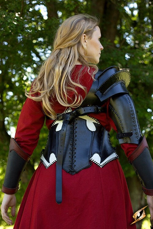 Corset en cuir Dark Elf noir/brun 