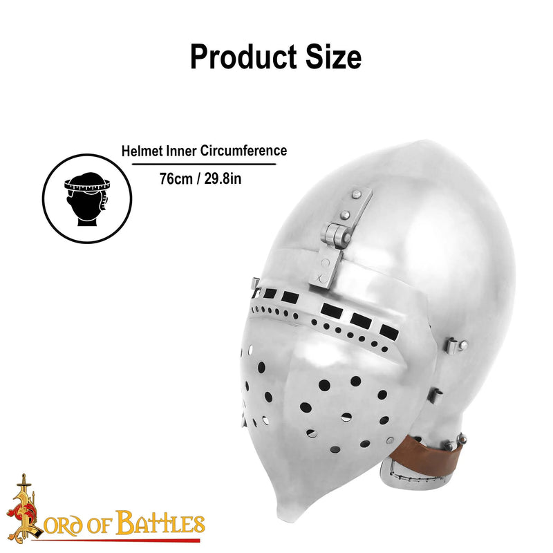 14e eeuwse klappvisier bascinet, 1.6 mm