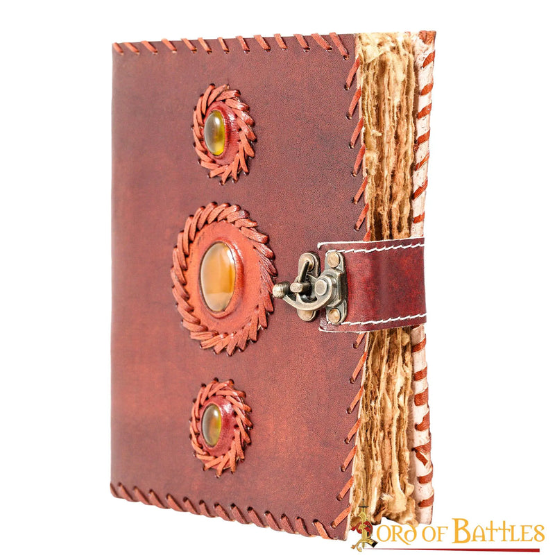 Diario in pelle con pietre 