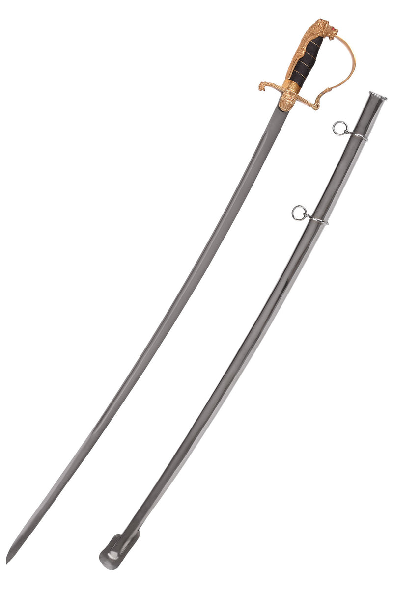 Tysk officerssabel lejonhuvud, halvvass 