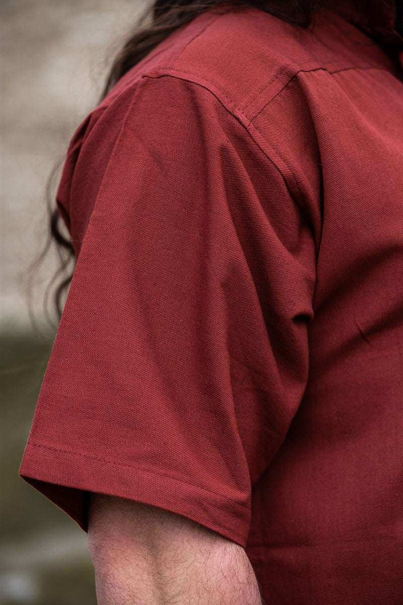 Middeleeuws hemd met korte mouwen, rood