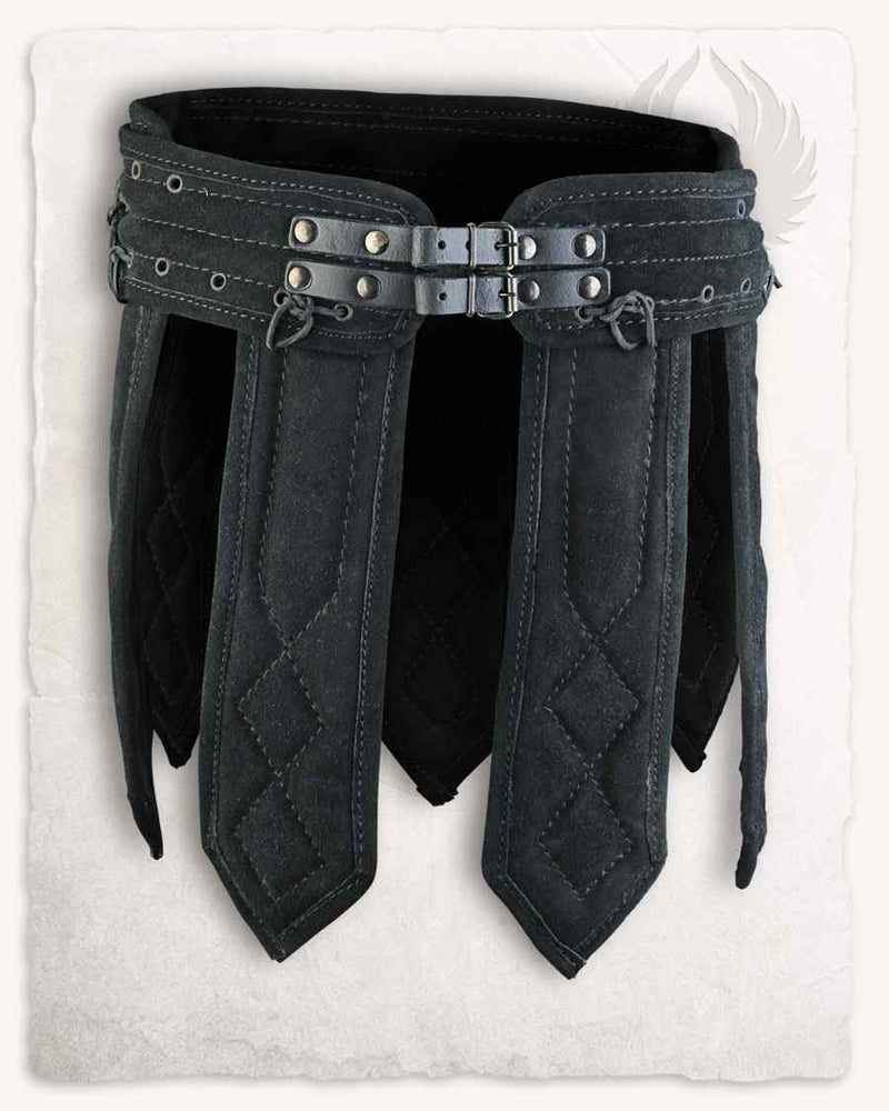 Leather gambeson skirt Tenebra, black