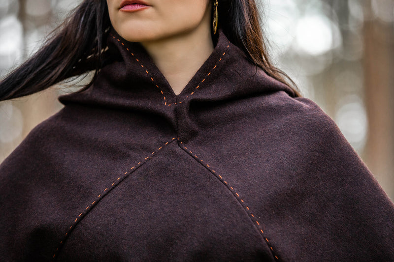 Skjoldehamm chaperon Halfdan, brun, mélange de laine 