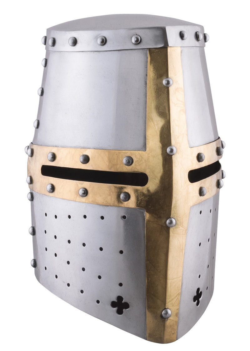 Tempeliershelm met messingen kruis, 1.6 mm