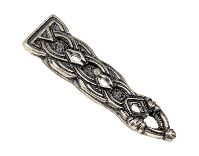 Fibbia per cintura Birka stile Borre, argentata 