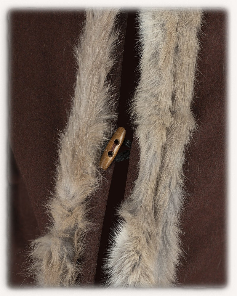 Jarl Kaftan z futrem, brązowy