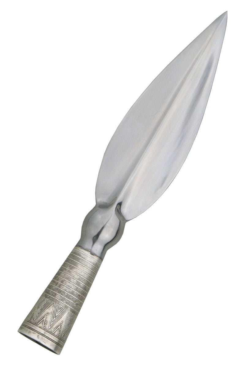 Korte gedecoreerde vikingspeerpunt, semi-scherp