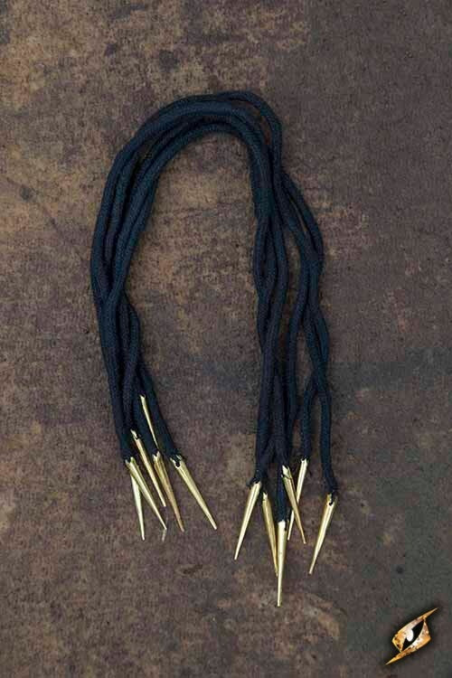 Veter met aglets, set van 6, zwart