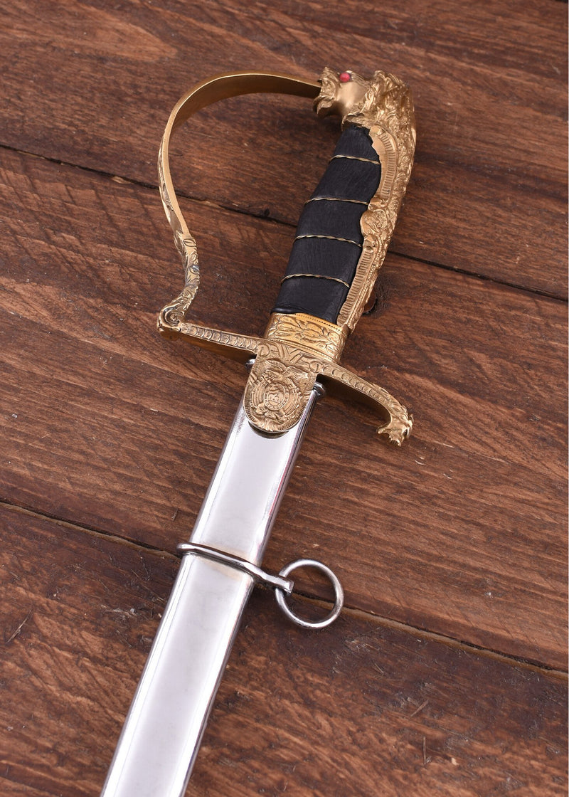 Duitse officierssabel leeuwenkop, semi-scherp