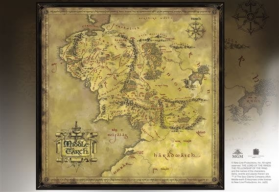 Lord of the Rings puzzel: kaart van Midden-Aarde
