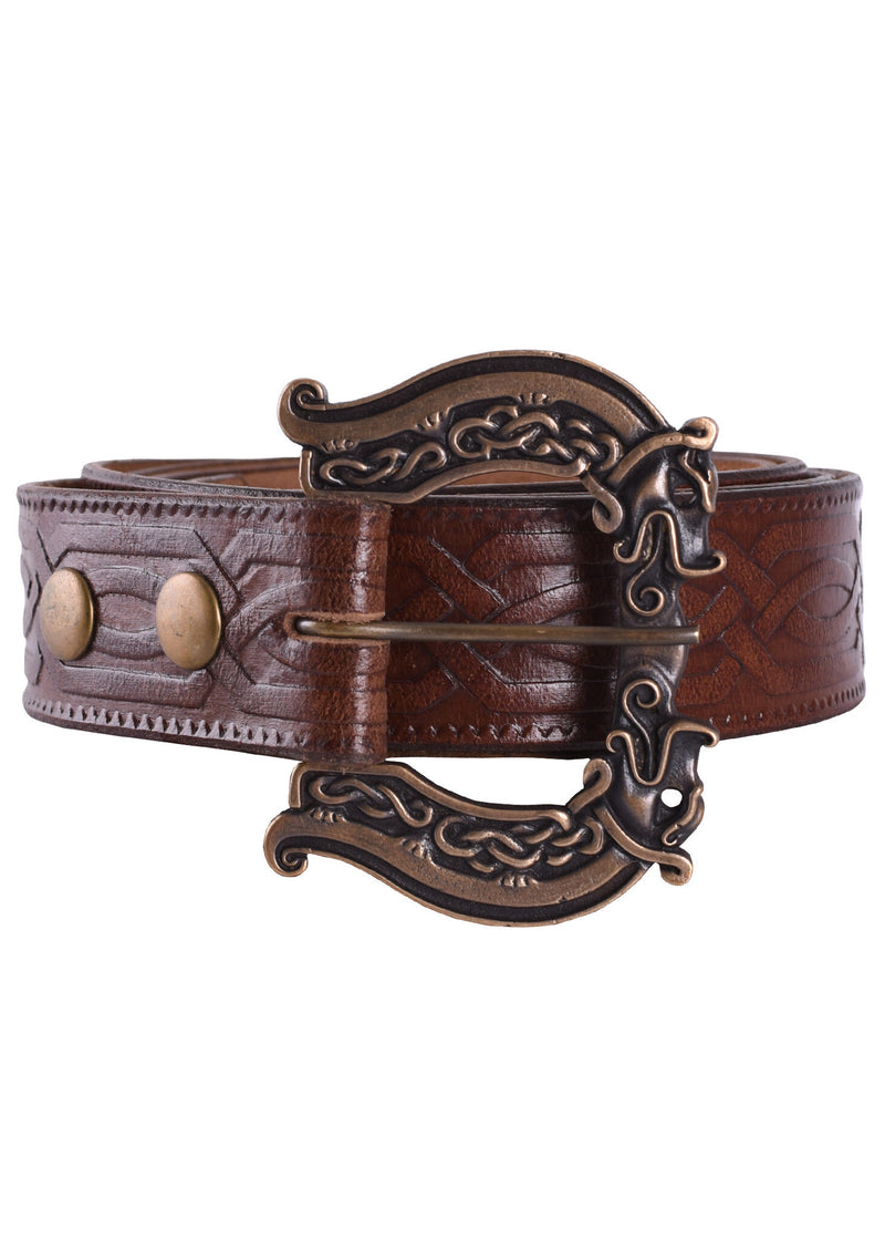 Keltische leren riem, 170 cm, bruin