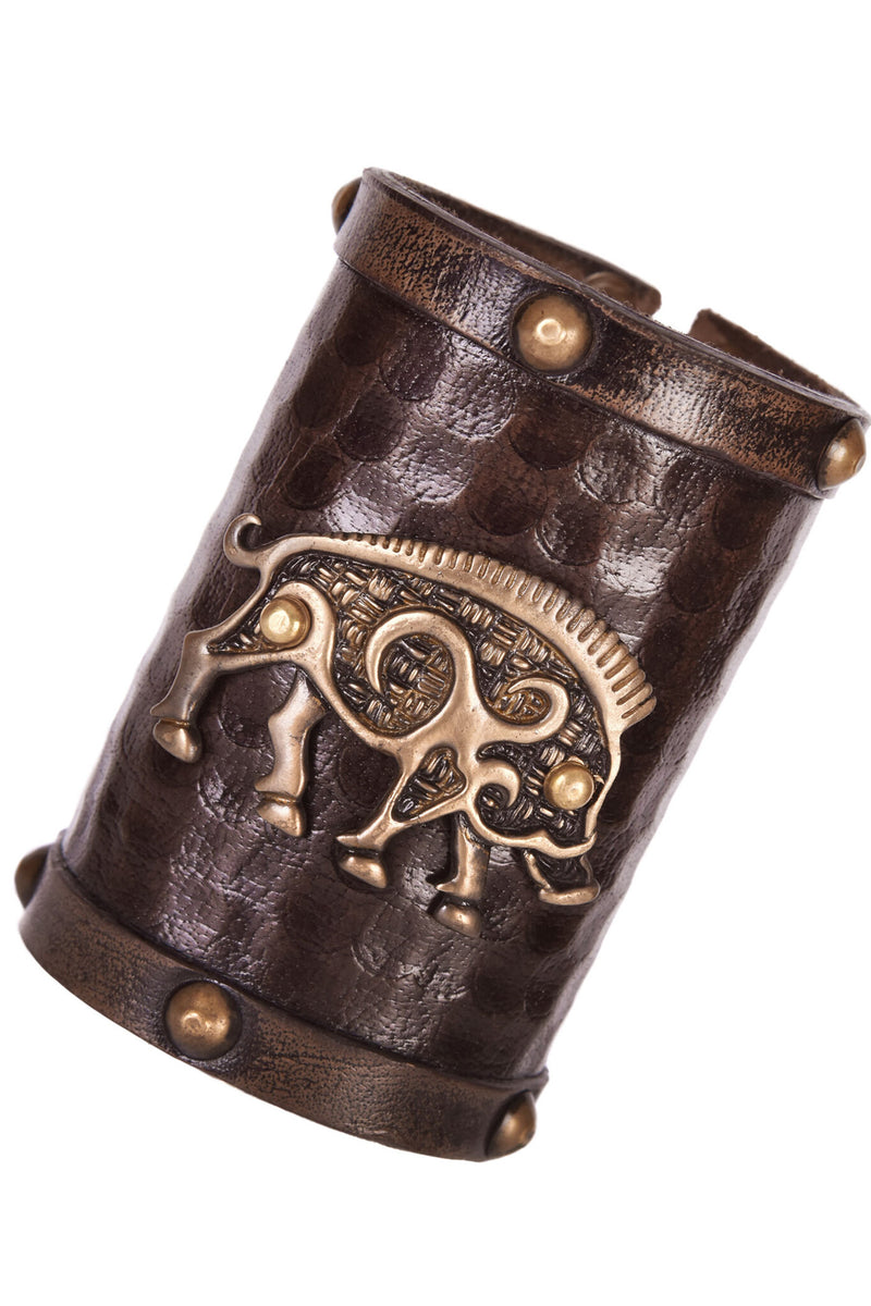 Bracelet Celtic boar Knocknagael per piece, leather