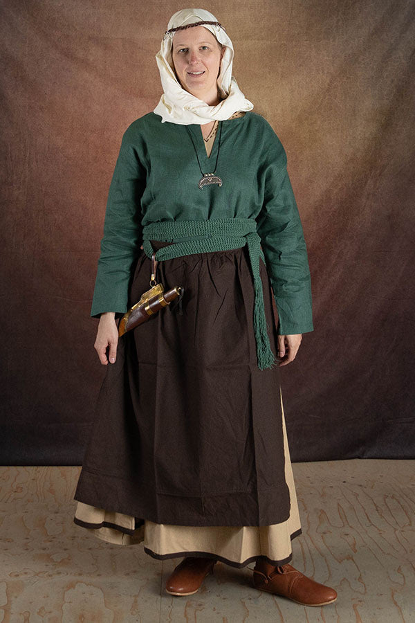 Delantal Alianor, marrón 