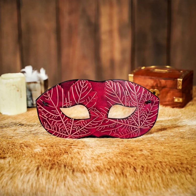 Leren masker Nessa, rood