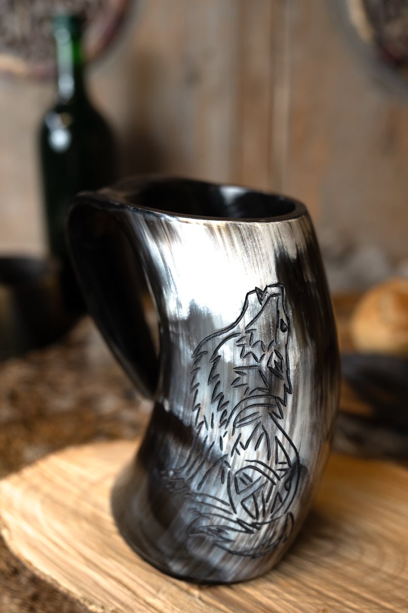 Viking drinkhoorn mok Fenrir, 500-650 ml