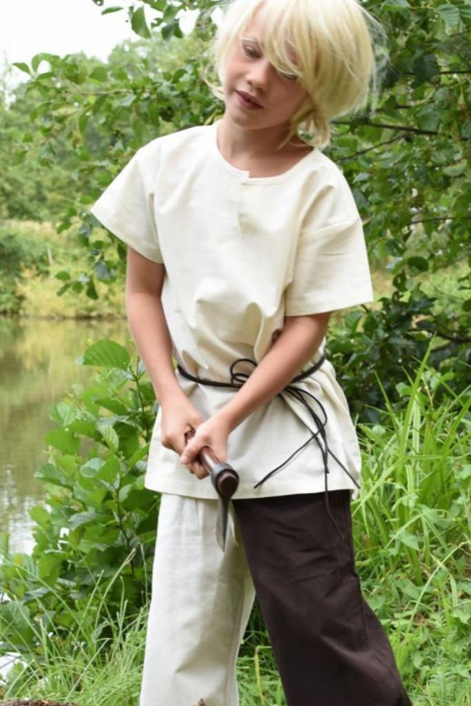 Kindertuniek Ivar, korte mouwen, naturel