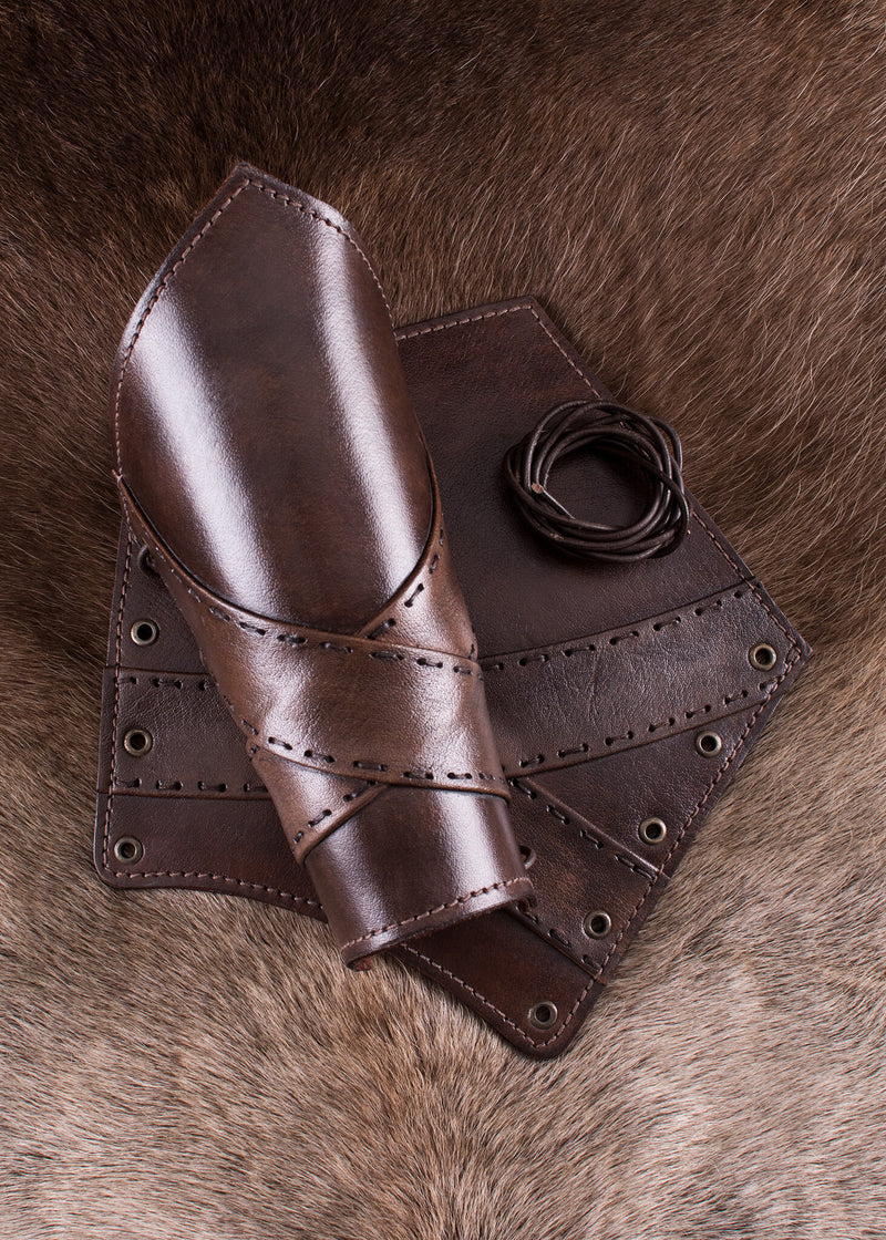 Uhtred leren bracers, onderarmbeschermers