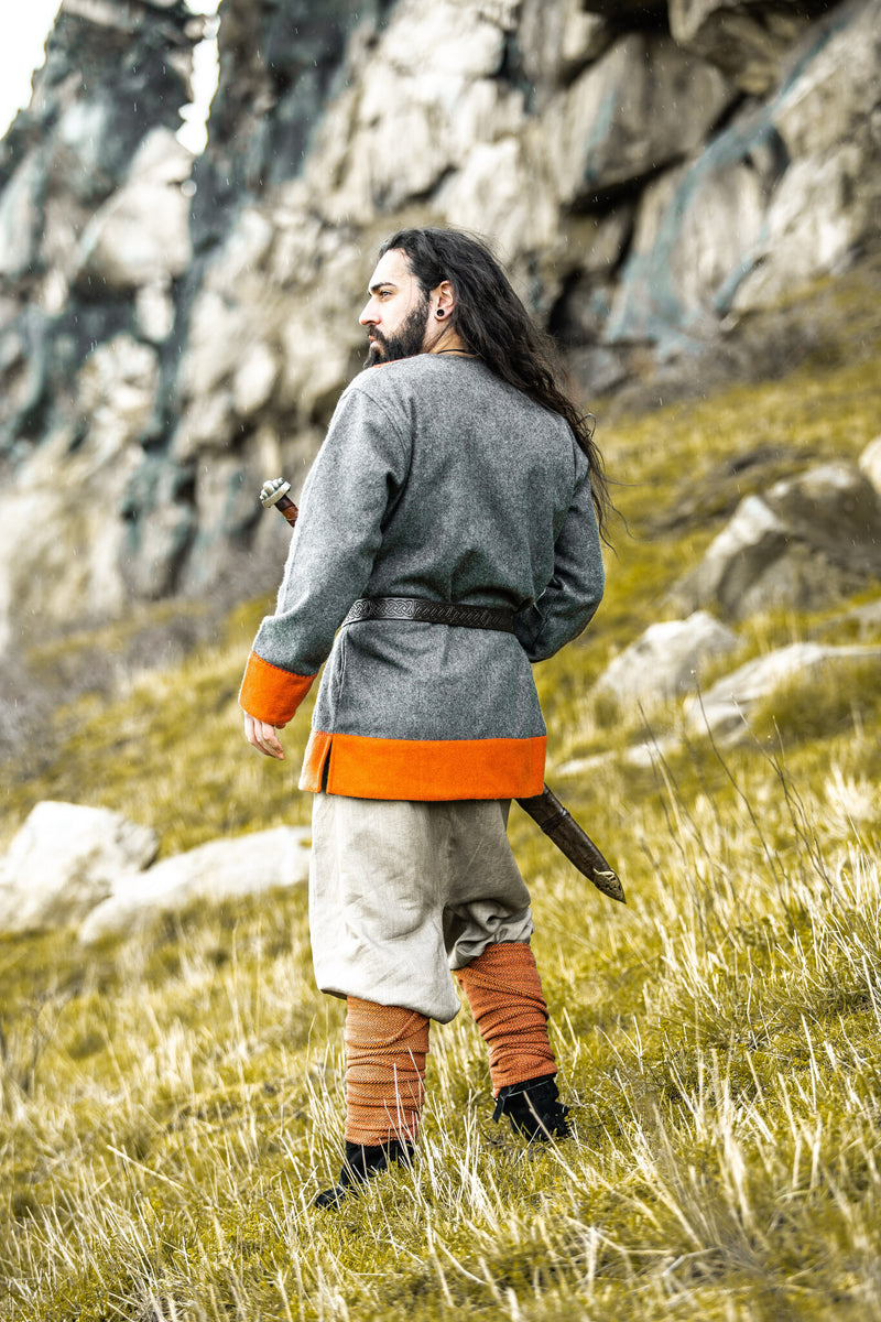 Viking tuniek Roland, grijs, wolmix