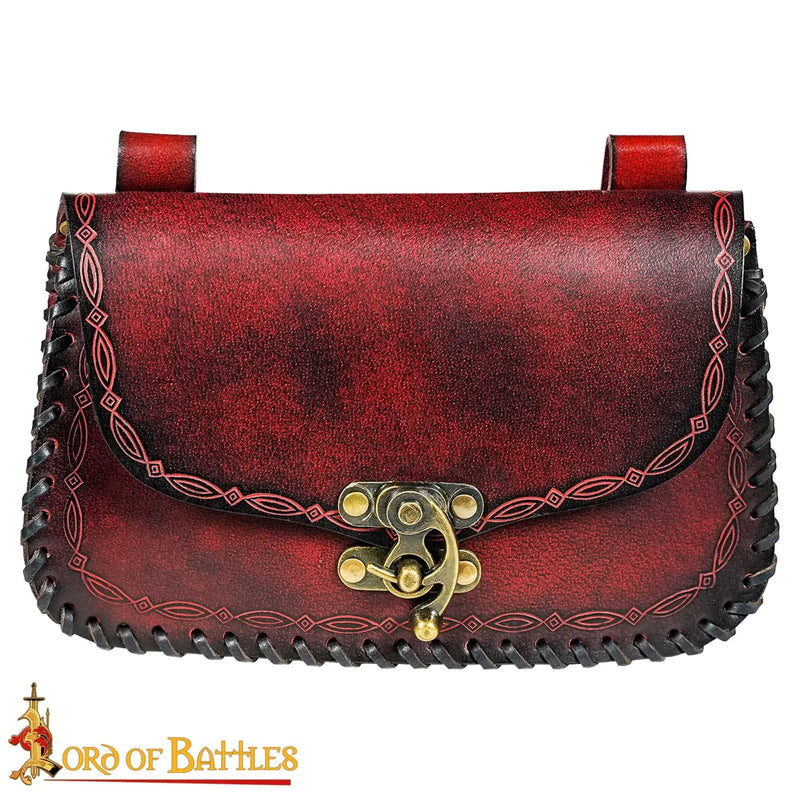 Pelle borsa Sorcerer, rosso 
