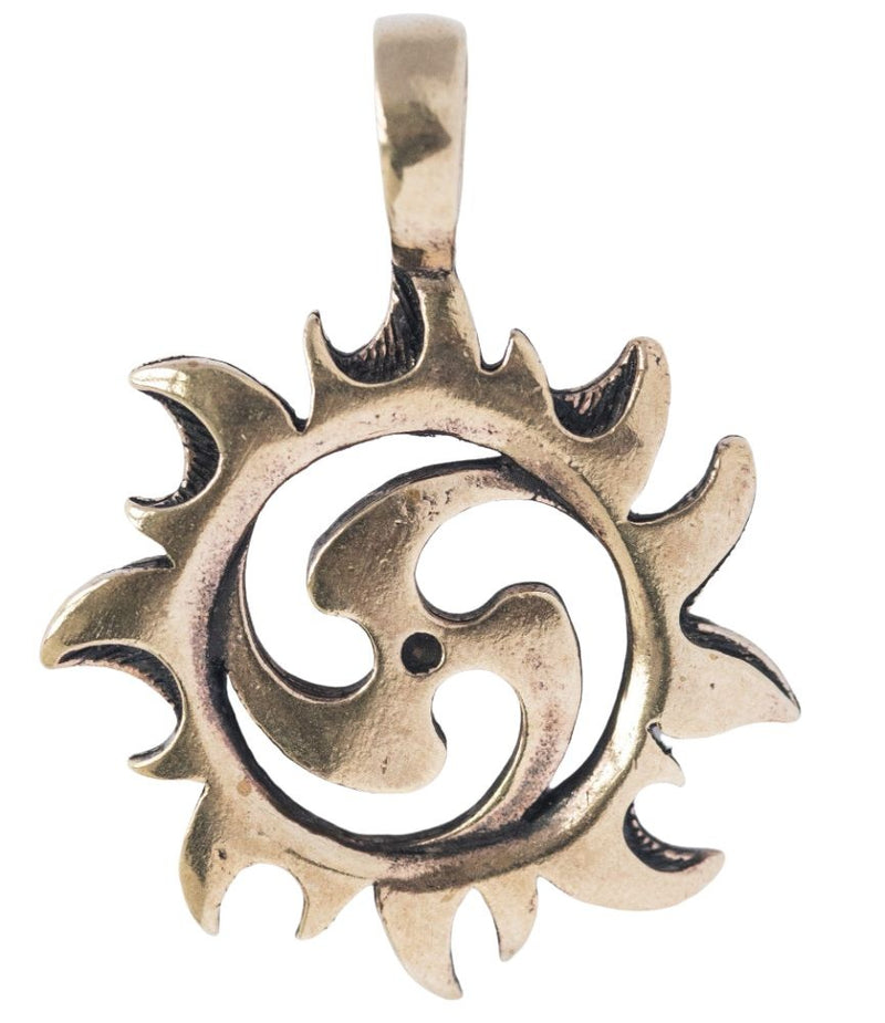 Hanger triskelion met zon, brons
