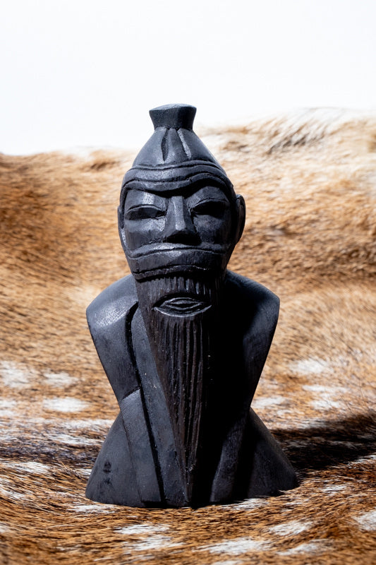 Houtsnijwerk Viking god Freyr, zwart
