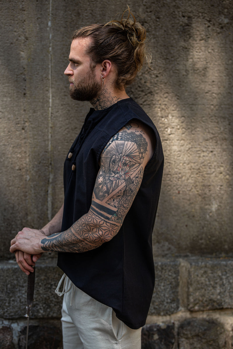 Piraten hemd Jean, zwart