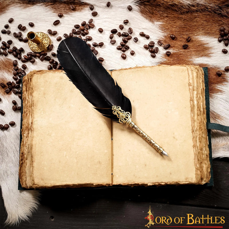 Skórzana książka fantasy, zielona