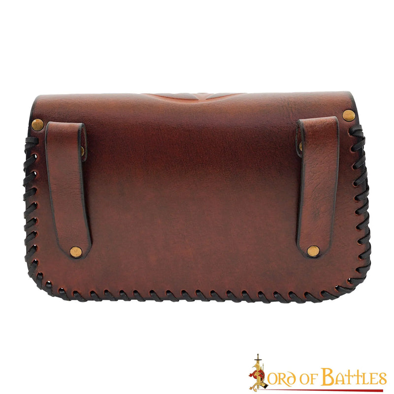 Viking väska med Valknut, brun 