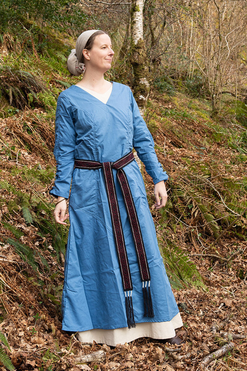 (Vroeg) middeleeuwse jurk Aldith, blauw