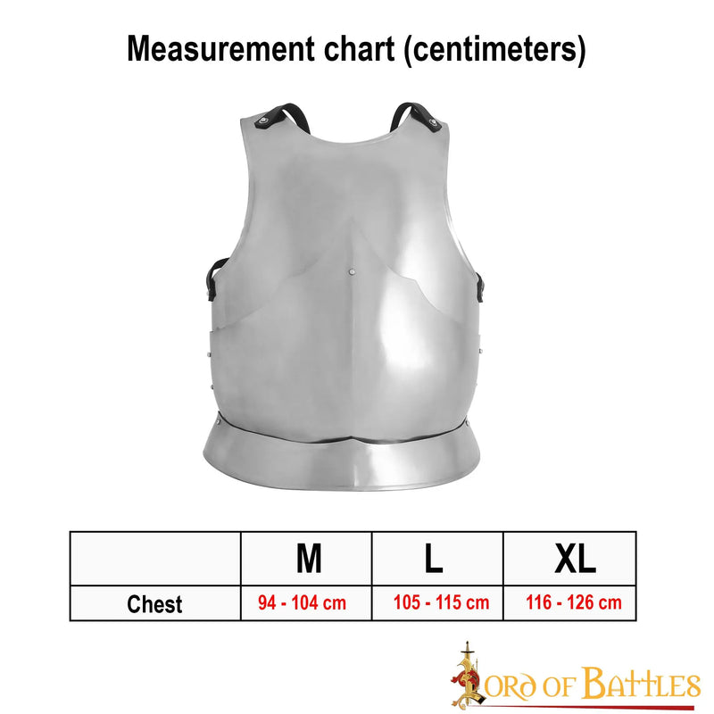 15e eeuwse borstkuras, zwart, 1.6 mm