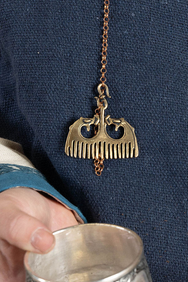 Sieraadhaakje puntig, 2x1 cm, brons