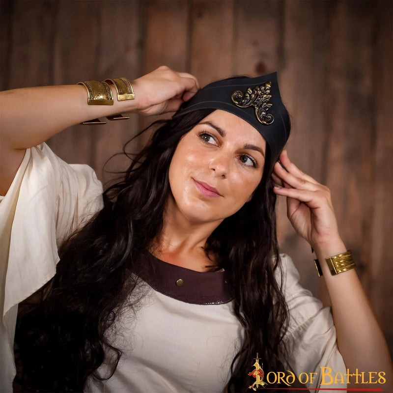 Tiara in pelle Estel, nero 