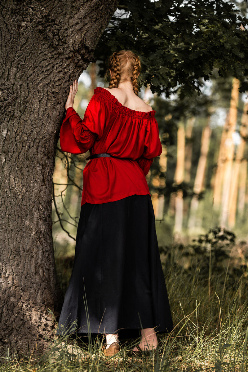 Renaissanceblouse, rood